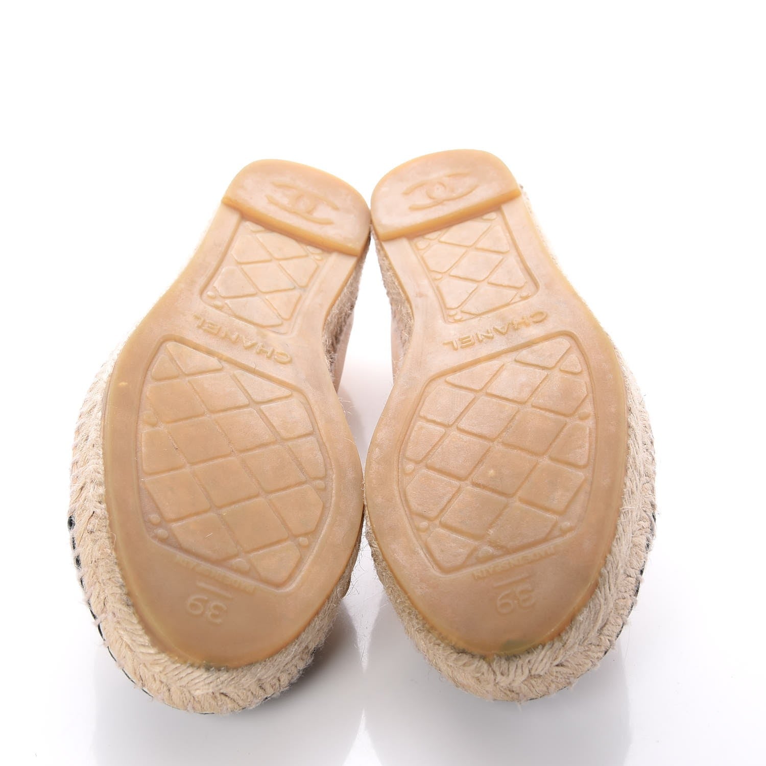 Chanel Lambskin CC Espadrilles 39 Beige Black 5 of 11