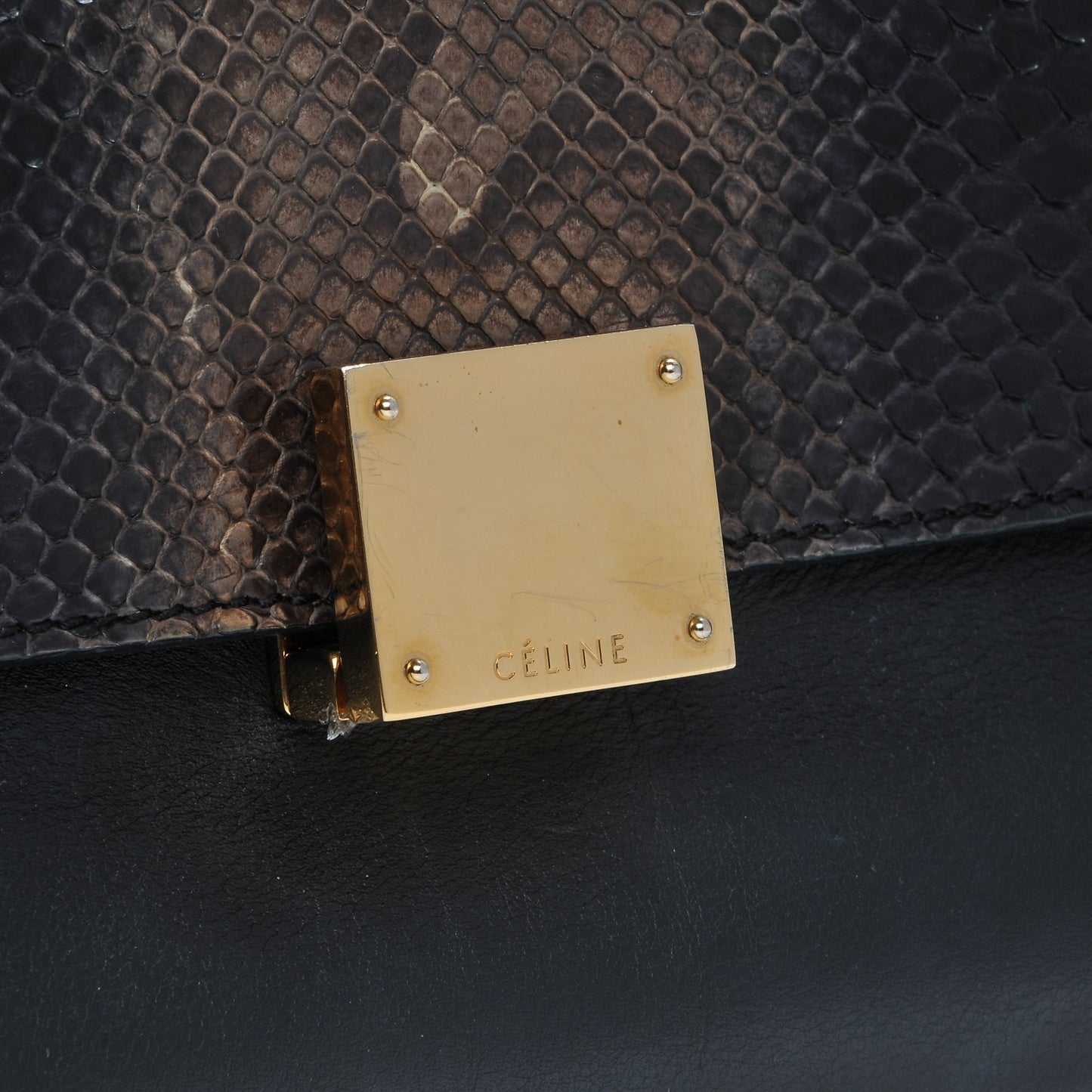 Python Suede Small Trapeze Black