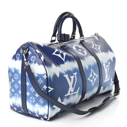 Louis Vuitton Monogram Escale Keepall Bandouliere 50 Blue 2 of 10