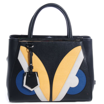 Fendi Saffiano Monster Colorblock Petite 2Jours Tote Black 1 of 10