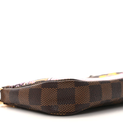 Louis Vuitton Damier Ebene 2019 Christmas Animation Mini Pochette Accessories Red 6 of 9