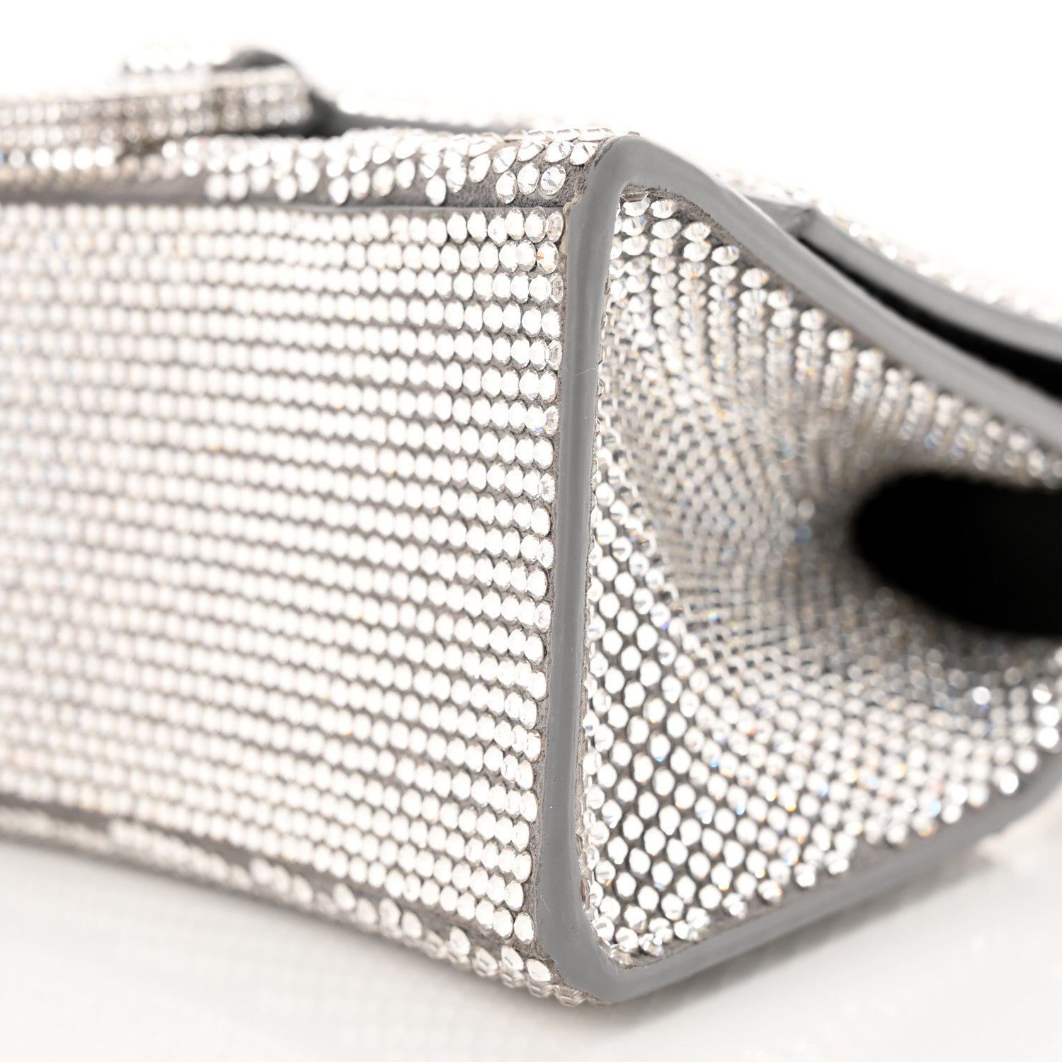 Balenciaga Strass Suede Hourglass Top Handle Bag XS Smoke Grey Crystal 11 of 14