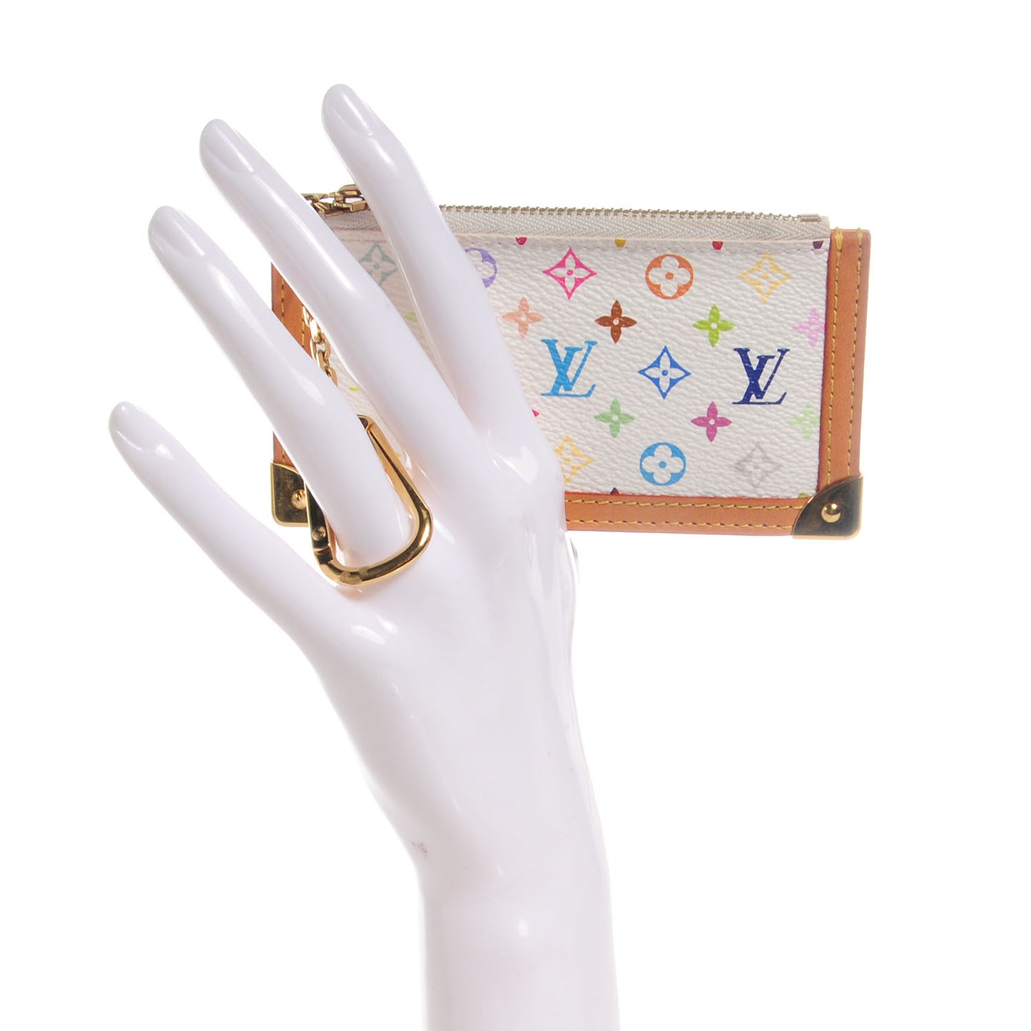 Monogram Multicolor Key Pouch White