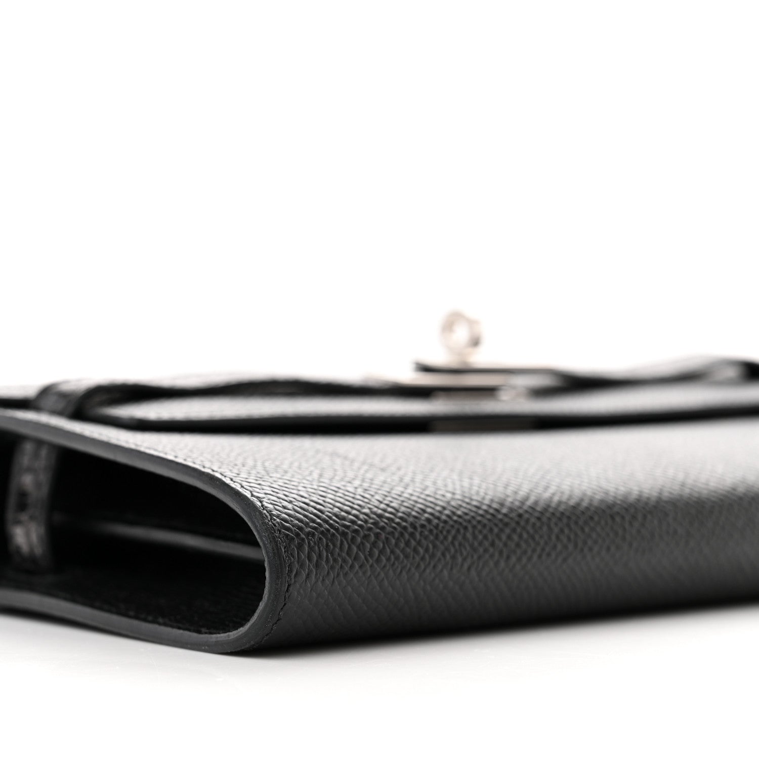 Hermes Epsom Matte Alligator Touch Kelly Wallet To Go Black 8 of 9