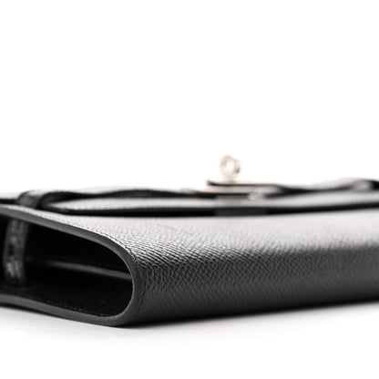 Hermes Epsom Matte Alligator Touch Kelly Wallet To Go Black 8 of 9