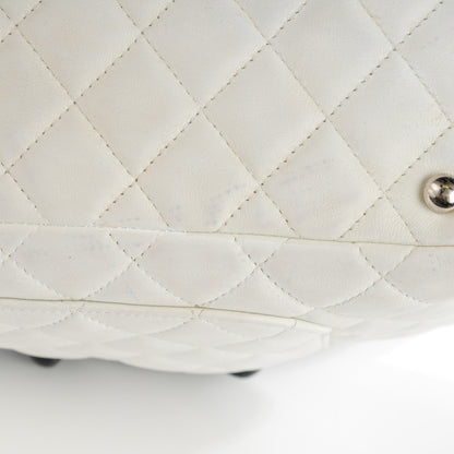 Chanel Calfskin Quilted Large Cambon Bowler White Black 10 of 11