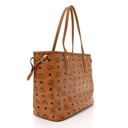 MCM Visetos Medium Liz Reversible Shopper Tote Cognac 3 of 16
