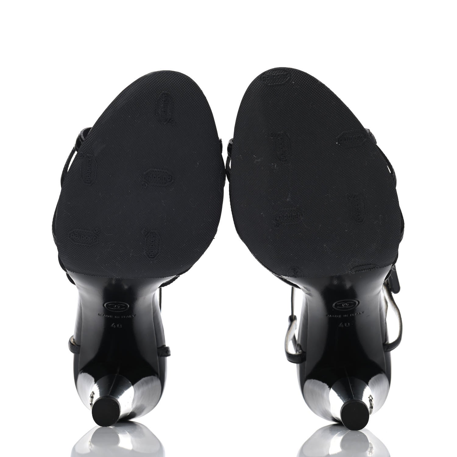 Chanel Patent CC Sandals 40 Black 4 of 4