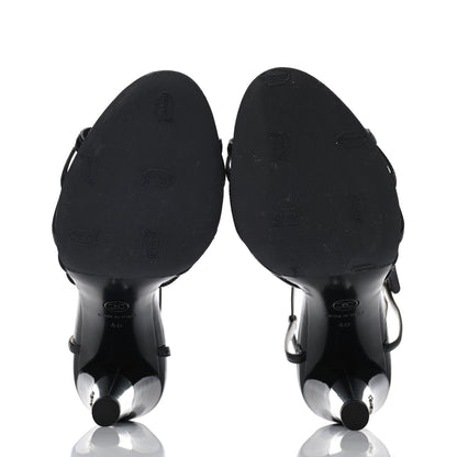 Chanel Patent CC Sandals 40 Black 4 of 4