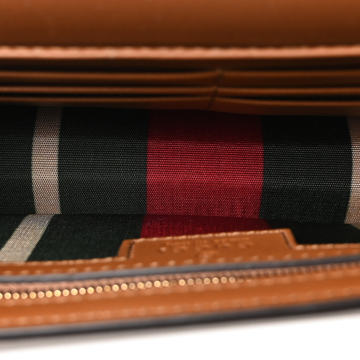 Gucci GG Emblem Monogram Wallet With Strap Beige Brown 5 of 10