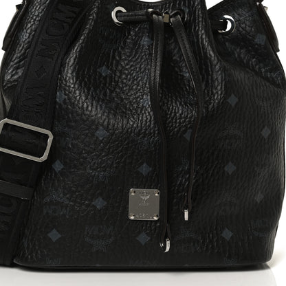MCM Visetos Small Essential Drawstring Bucket Bag Black 9 of 13