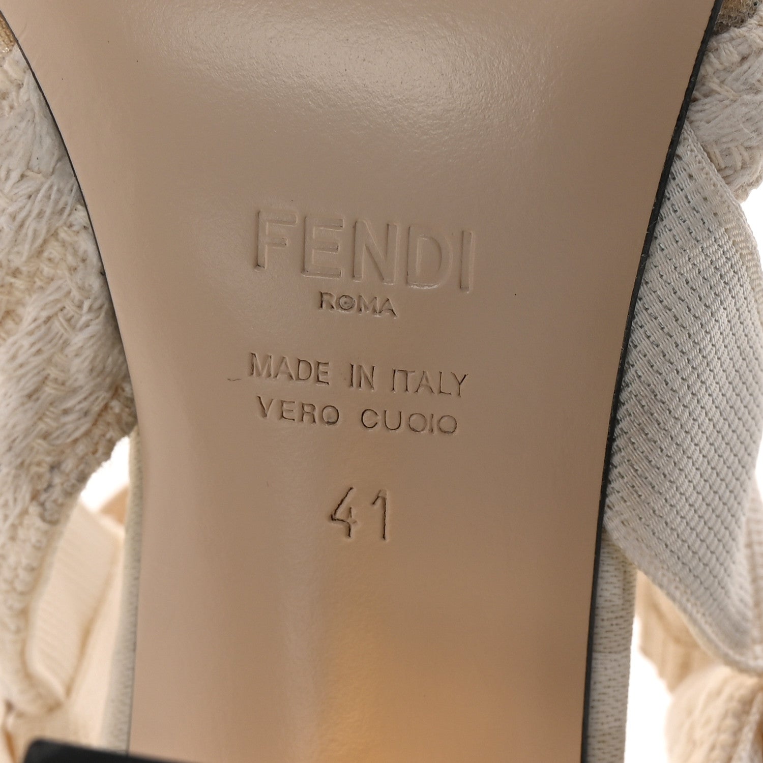 Fendi Technical Mesh FF Colibri 85mm Slingback Pumps 41 Avorio Tortora Connecticut 7 of 9