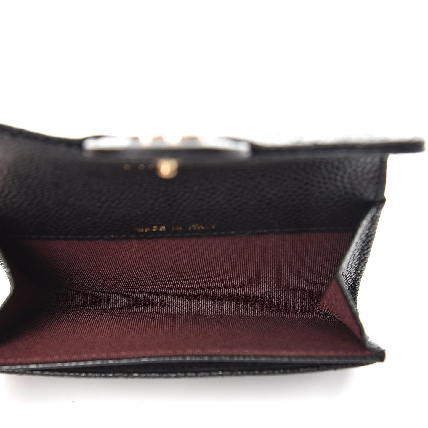 Caviar Quilted Flap Card Holder Black
