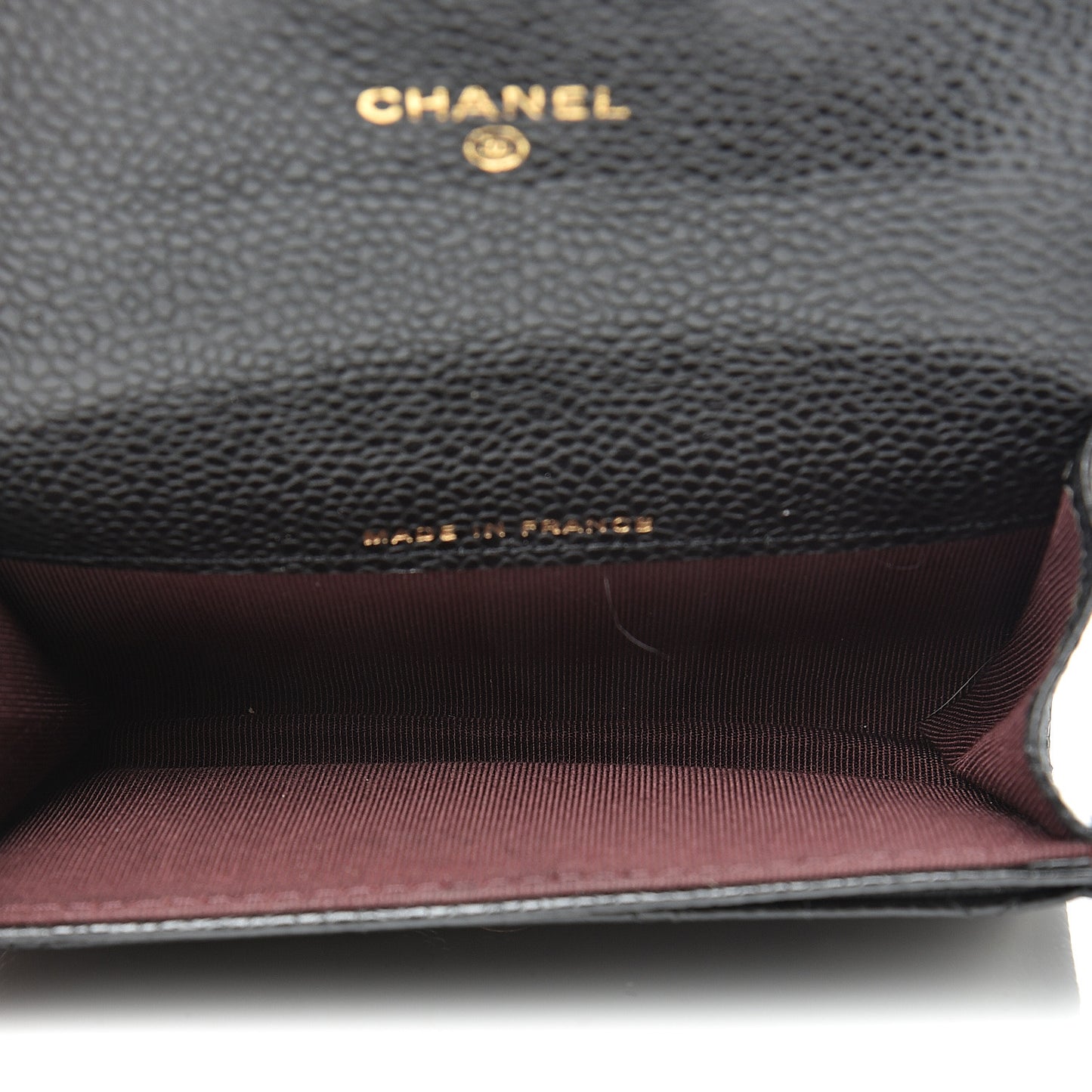 Caviar Quilted Flap Card Holder Black
