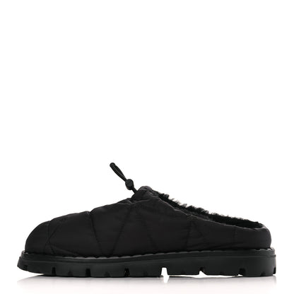 Prada Re-Nylon Piuma Triangle Logo Padded Drawcord Rush 20mm Slippers 39.5 Black 1 of 9