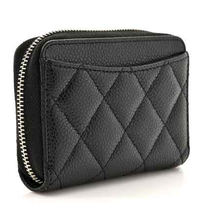 Chanel Caviar Quilted Zip Coin Purse Black 3 of 8