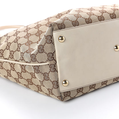 Gucci Monogram Medium New Britt Tote Off White 6 of 7