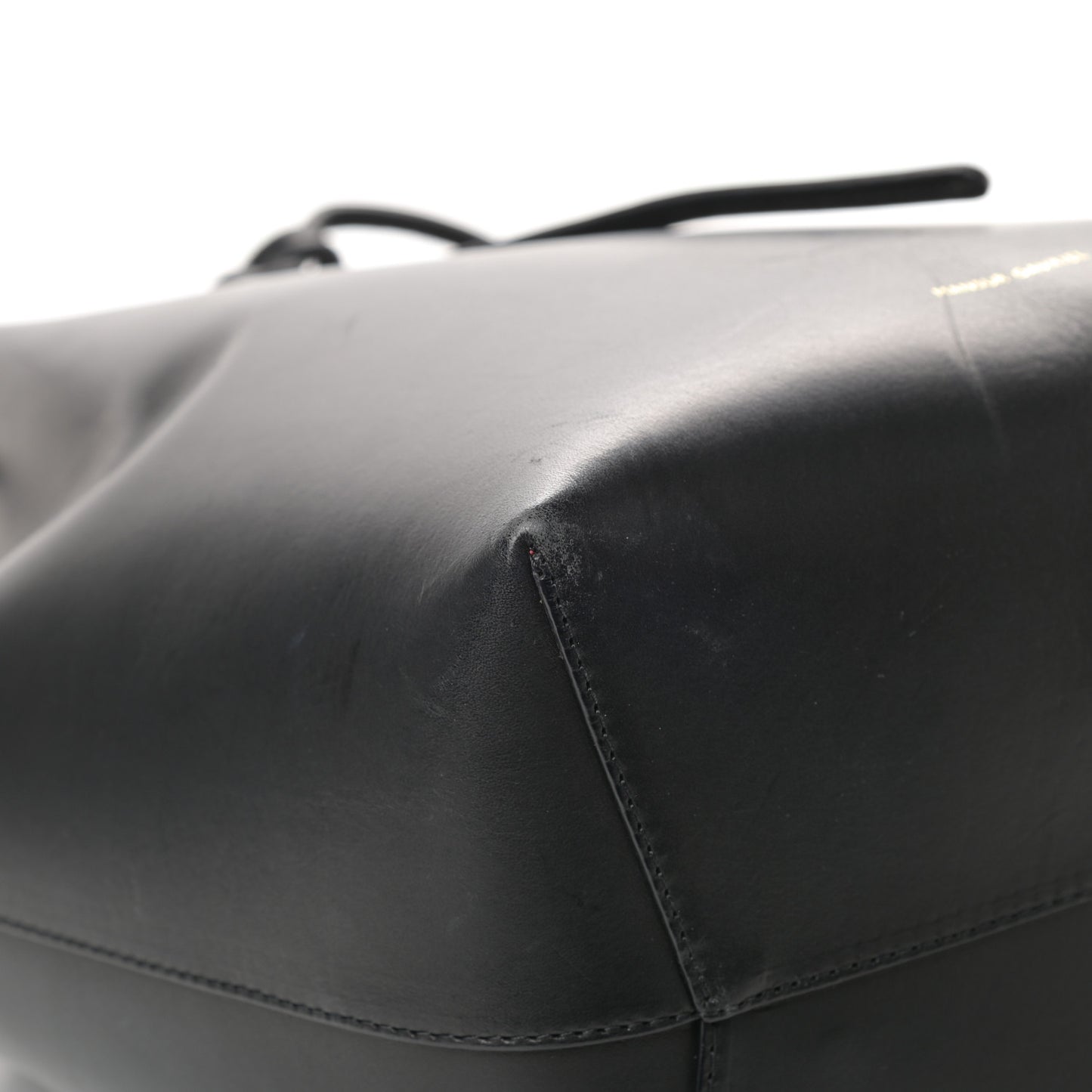 Vegetable Tanned Calfskin Bucket Bag Black Flamma