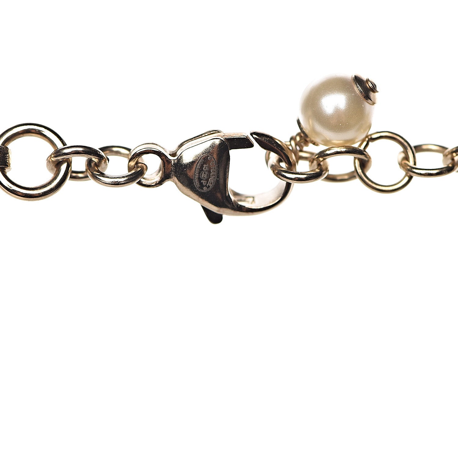 Chanel Pearl Coco CC Pendant Necklace Gold 5 of 6