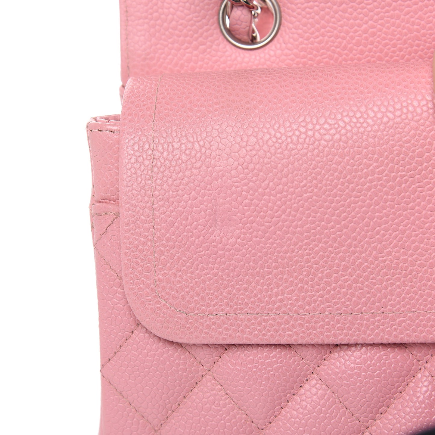 Caviar Quilted Medium Double Flap Pink