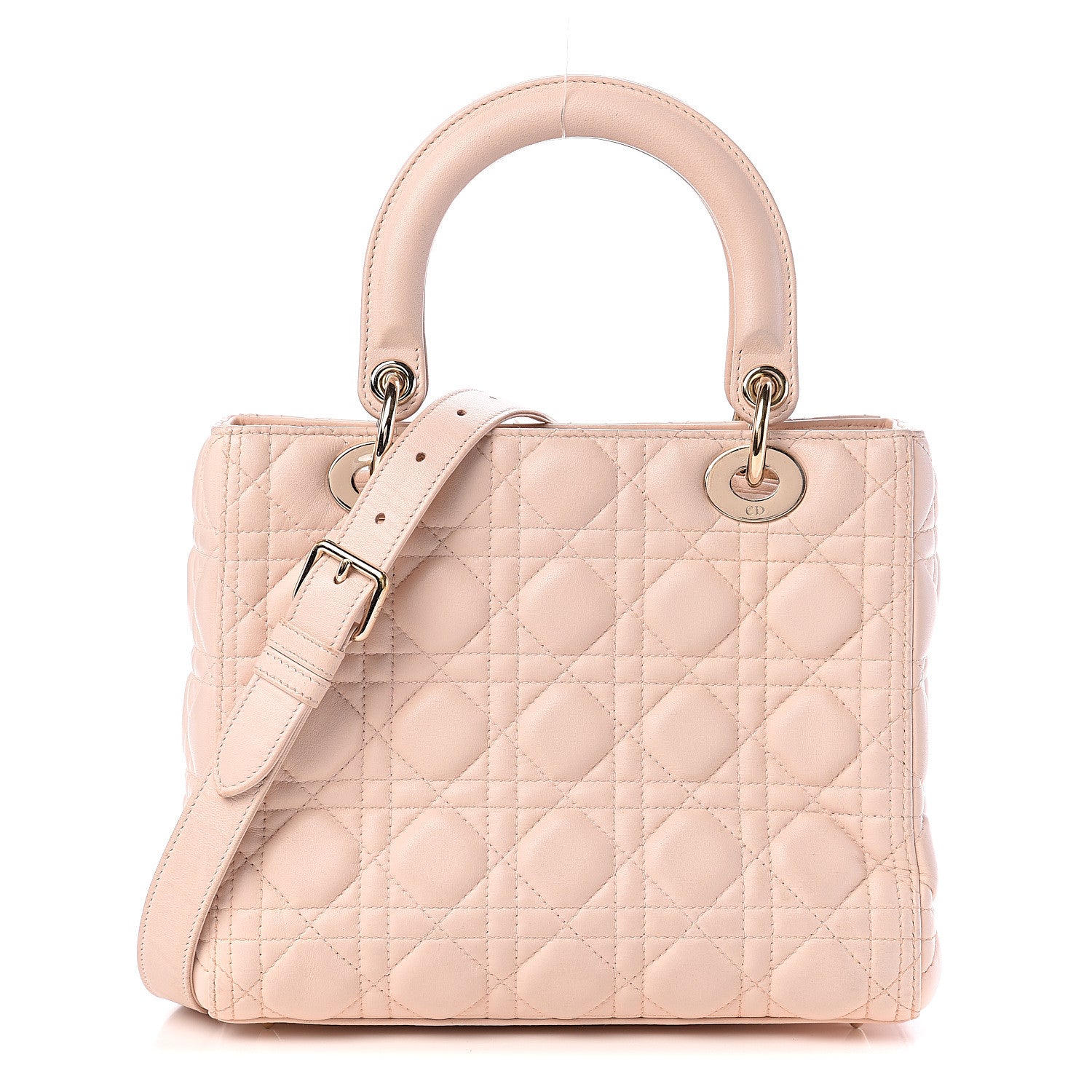 Christian Dior Lambskin Cannage Medium Lady Dior Light Pink 1 of 10