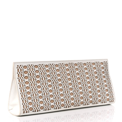 Alaia Calfskin Laser Cut Clutch White 3 of 15