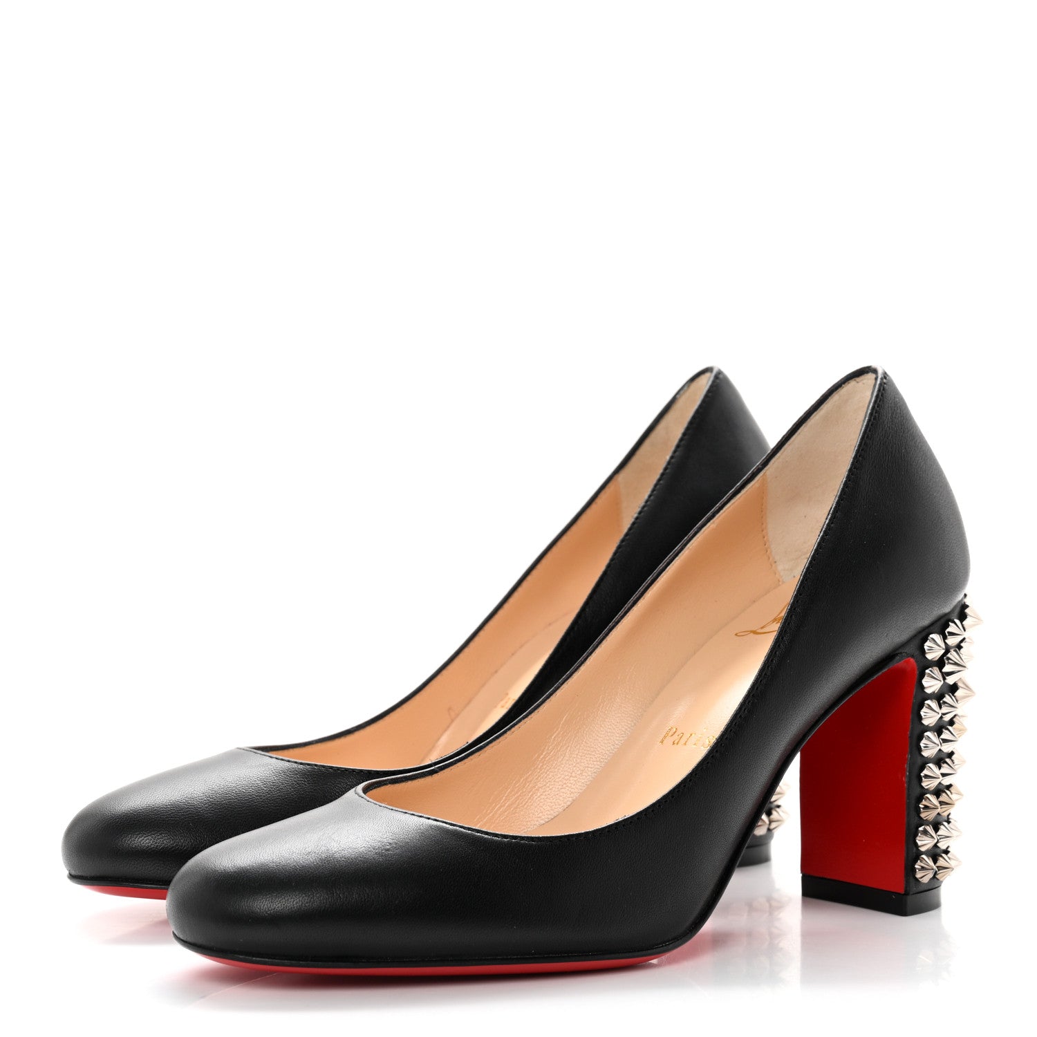 Christian Louboutin Nappa Donna Stud Spikes 85 Pumps 35 Black 3 of 7