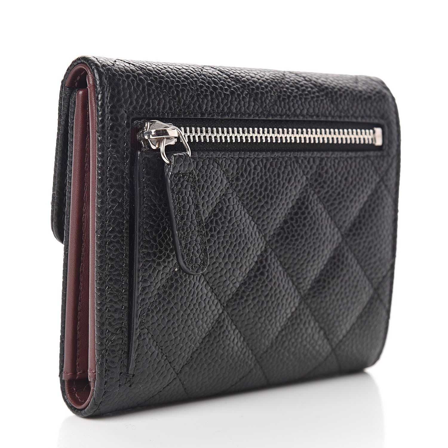 Chanel Caviar Quilted Compact Flap Wallet Black 3 of 9