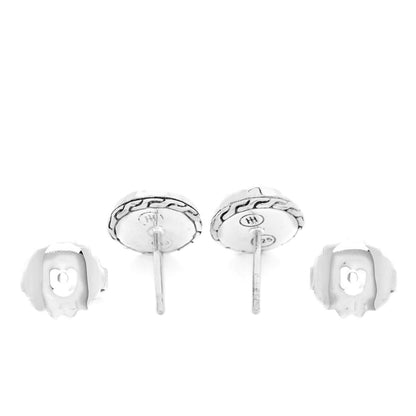 John Hardy Sterling Silver Classic Chain Hammered Stud Earrings 4 of 5