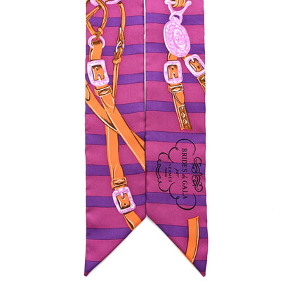Hermes Silk Brides De Gala Bayaderes Twilly Fuchsia Violet Orange 2 of 4