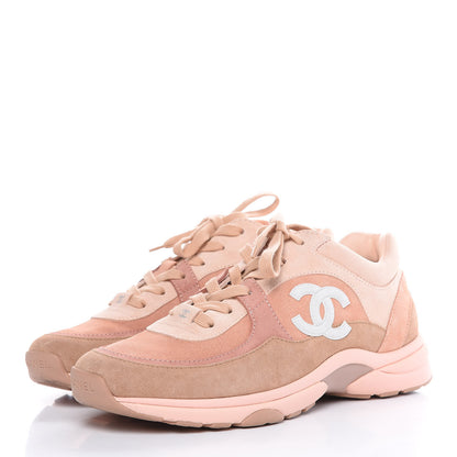 Chanel Suede Calfskin CC Sneakers 40.5 Pink 3 of 12