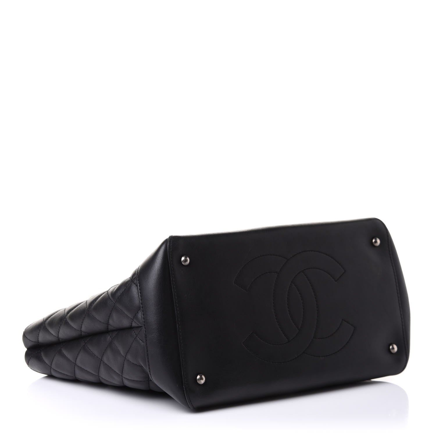 Chanel Calfskin Quilted Small Easy Shopping Tote Black 8 of 11