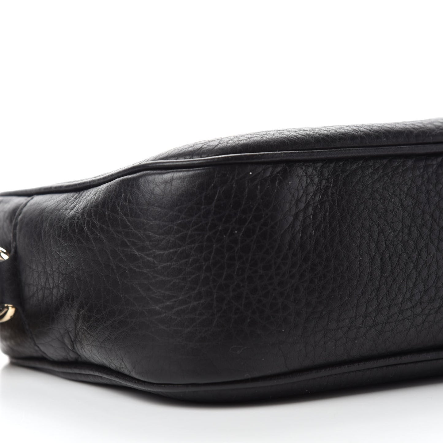 Pebbled Calfskin Small Soho Disco Bag Black