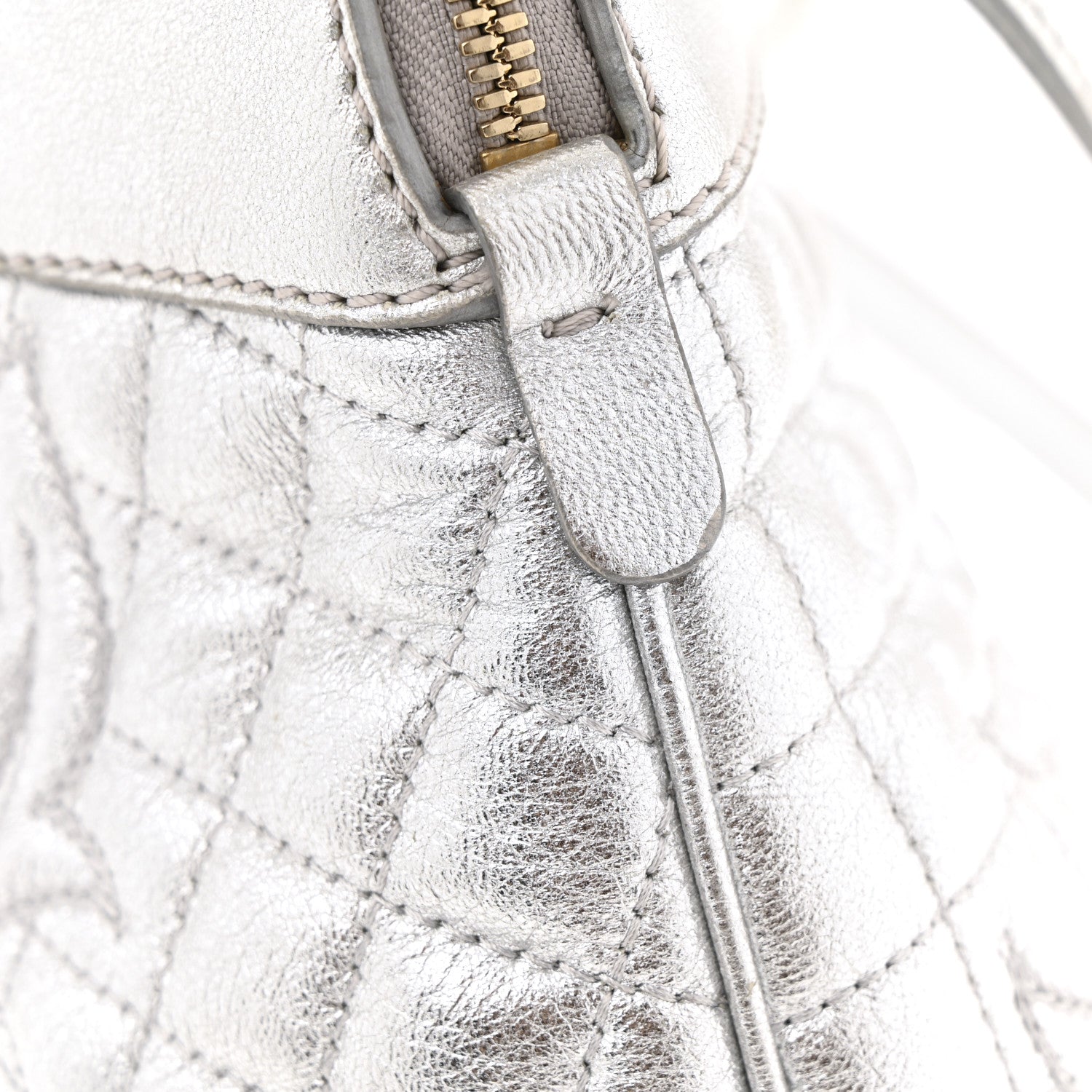 Versace Metallic Quilted Nappa Altea Vanitas Lady Athena Silver 11 of 13