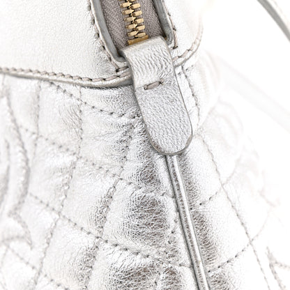 Versace Metallic Quilted Nappa Altea Vanitas Lady Athena Silver 11 of 13