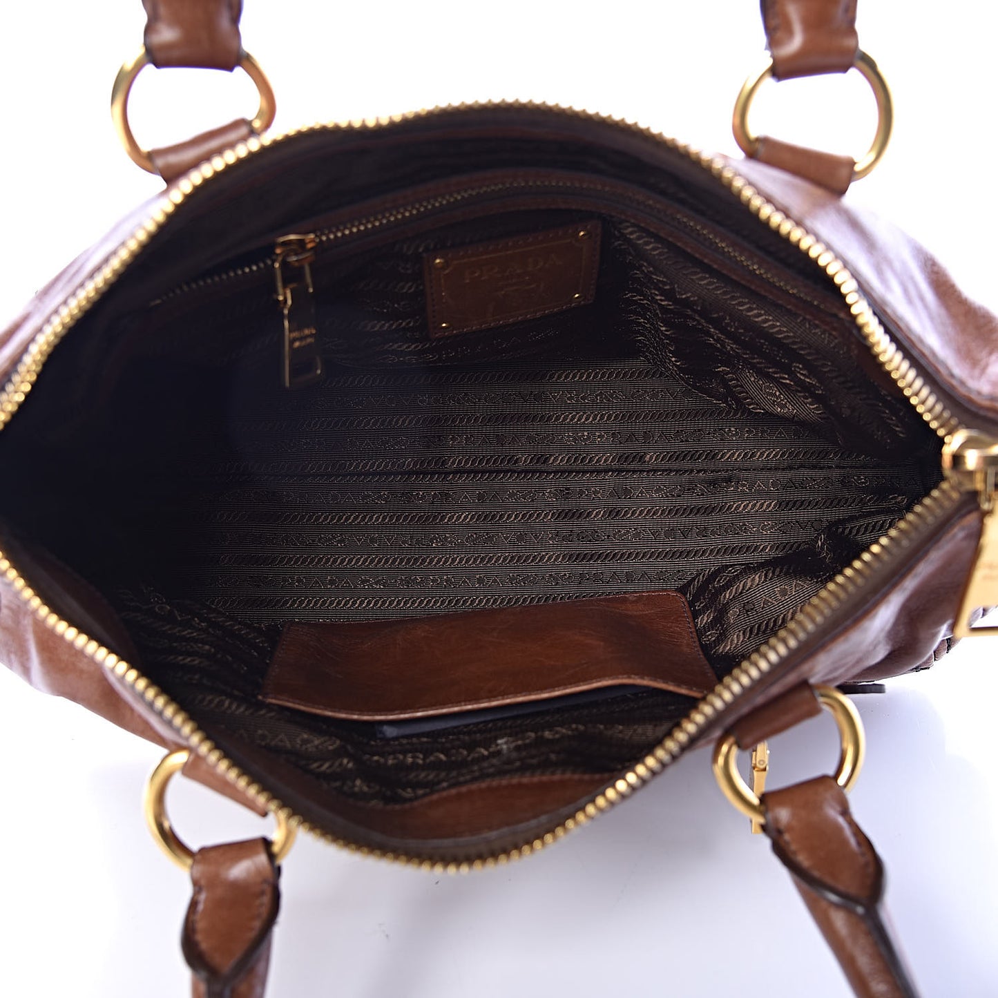 Vitello Shine Shopping Satchel Palissandro