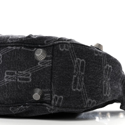 Balenciaga Denim BB Monogram Small Le Cagole Shoulder Bag Black 9 of 9