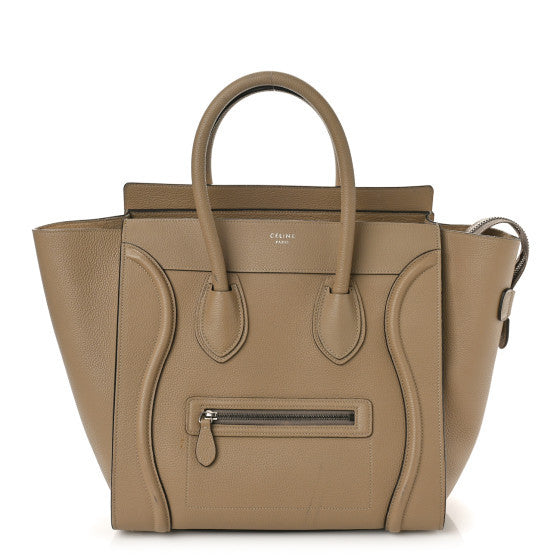 Celine Drummed Calfskin Mini Luggage Dune 1 of 14