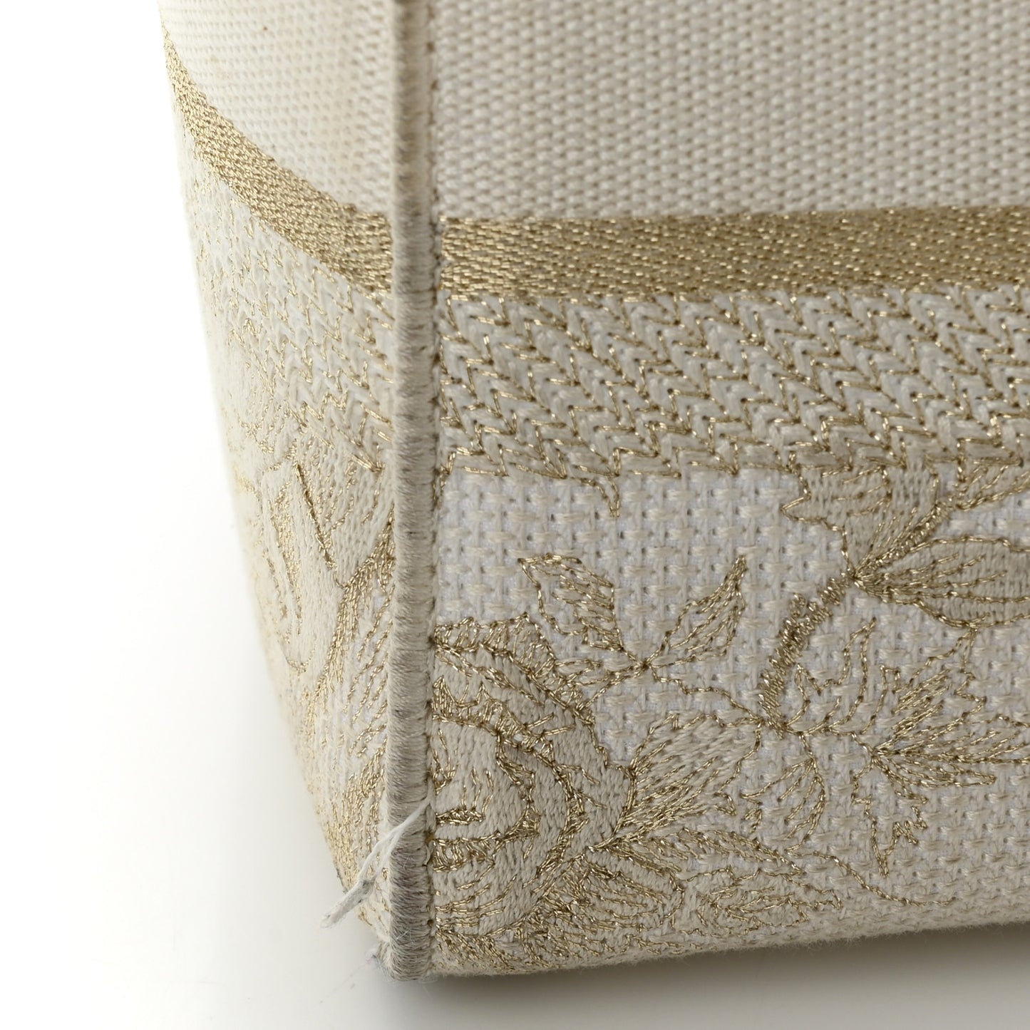 Canvas Embroidered Jardin D'Hiver Medium Lady D-Lite White Gold