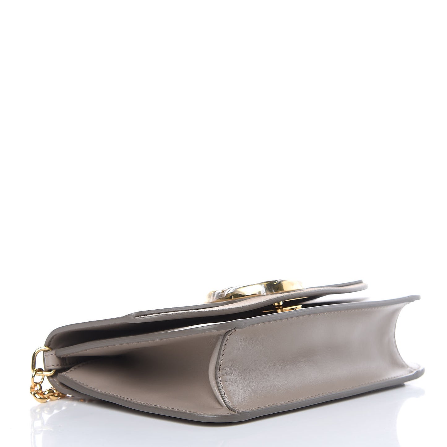 Calfskin Suede C Clutch With Chain Motty Grey