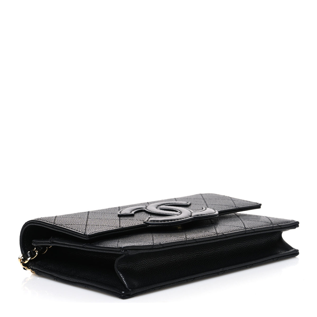 Chanel Shiny Caviar Lambskin Quilted CC Neo Filigree Wallet on Chain WOC Black 4 of 12