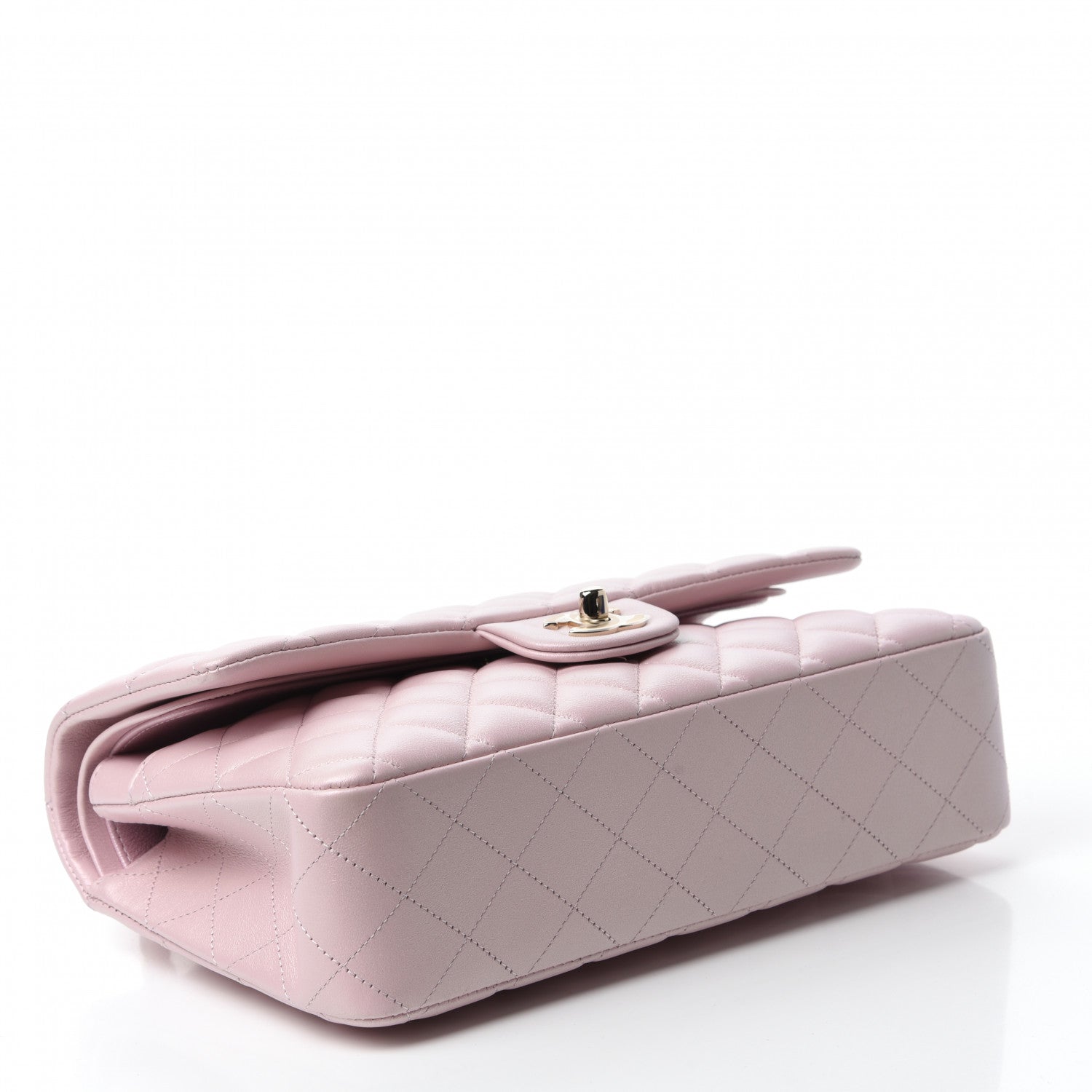 Chanel Iridescent Calfskin Quilted Medium Double Flap Light Pink 4 of 13