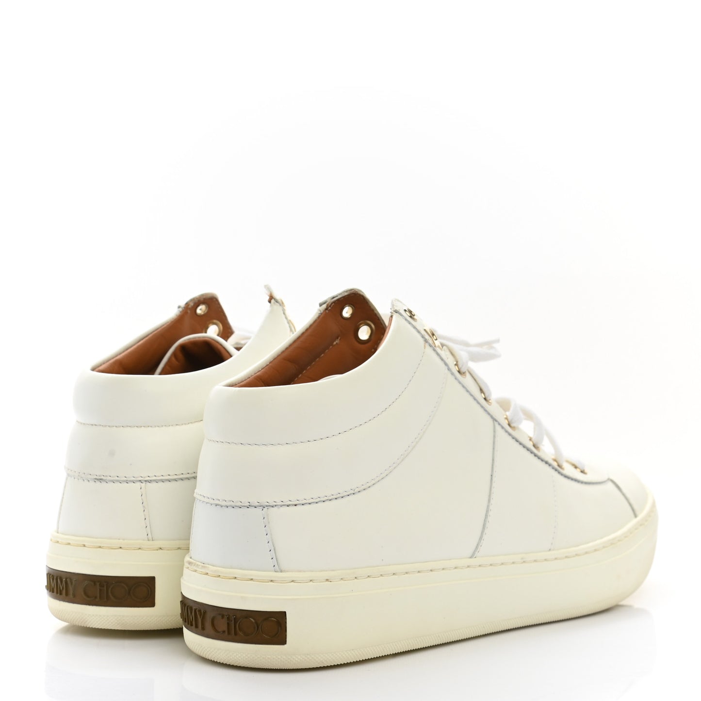Calfskin Bells Lace Up Sneakers 40 White Natural