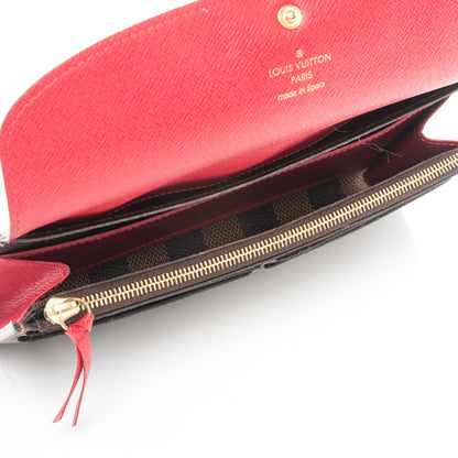 Louis Vuitton Damier Ebene Emilie Wallet Red 6 of 8