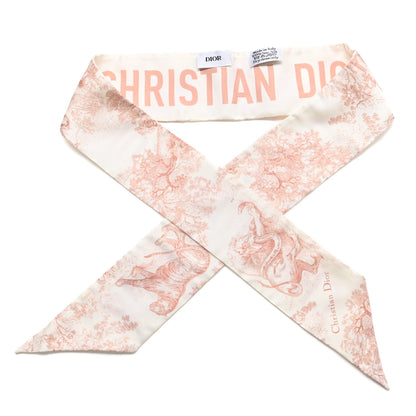 Christian Dior Silk Toile De Jouy Mitzah Scarf Pink 1 of 3