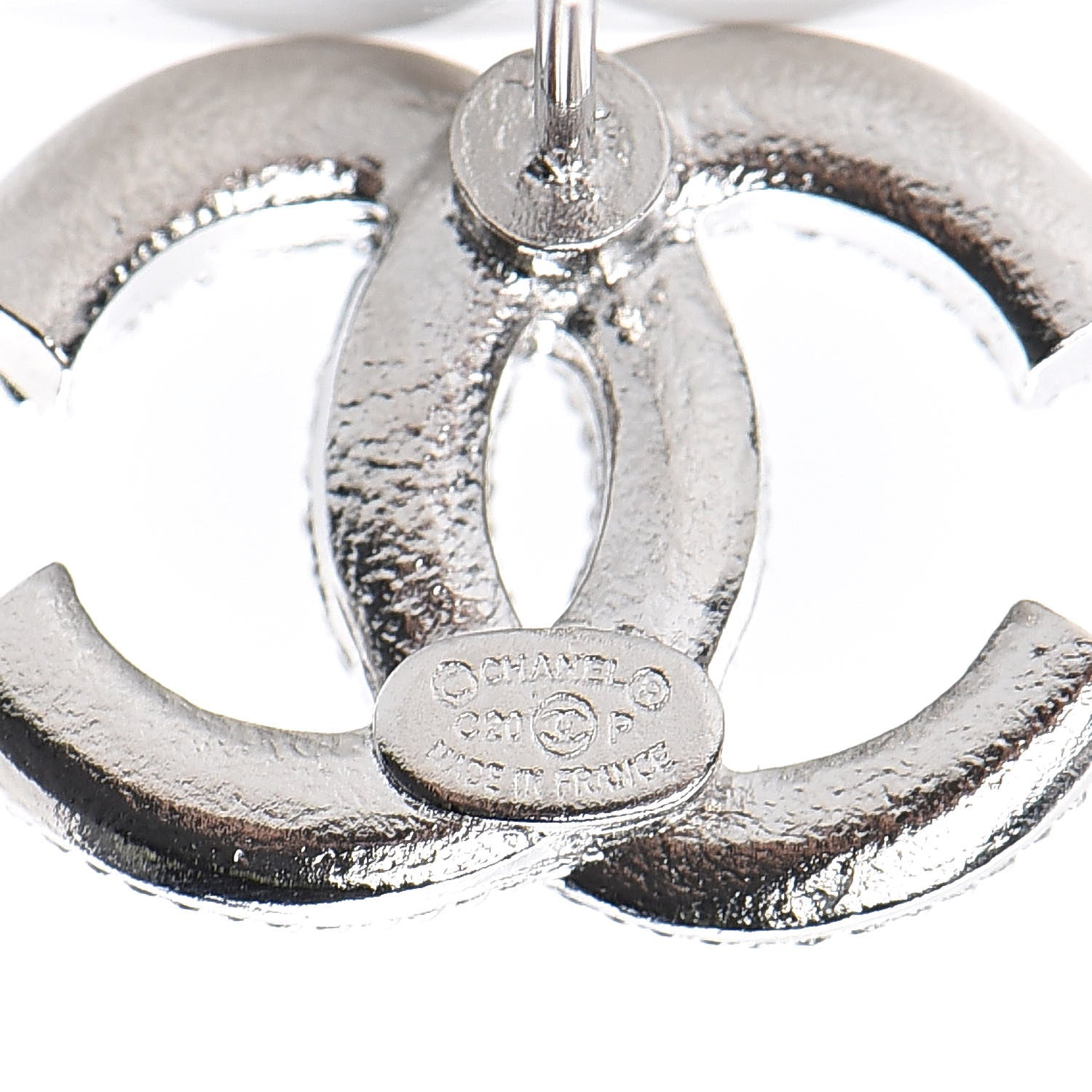 Chanel Crystal CC Earrings Silver 4 of 5