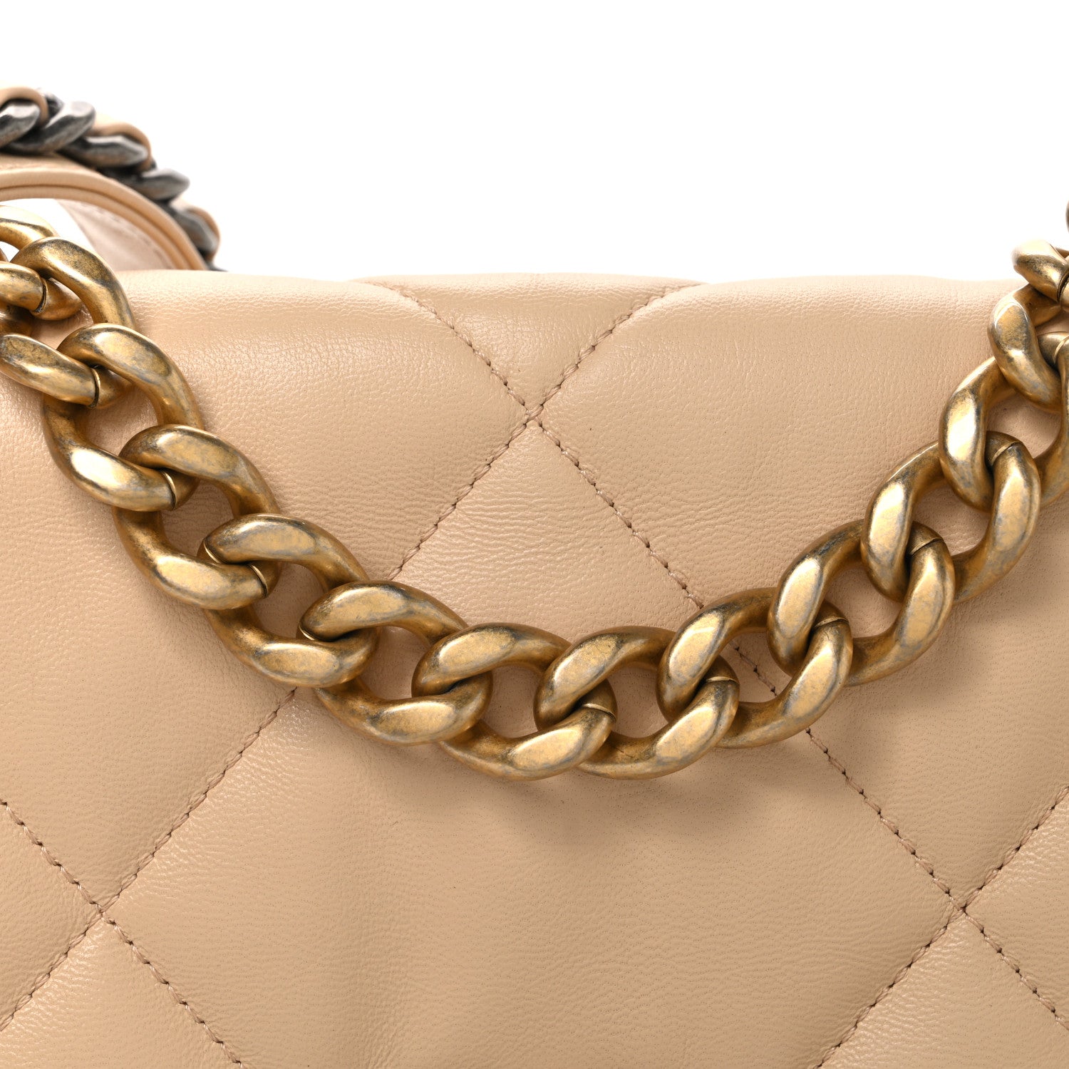 Chanel Goatskin Quilted Medium Chanel 19 Flap Beige 8 of 11