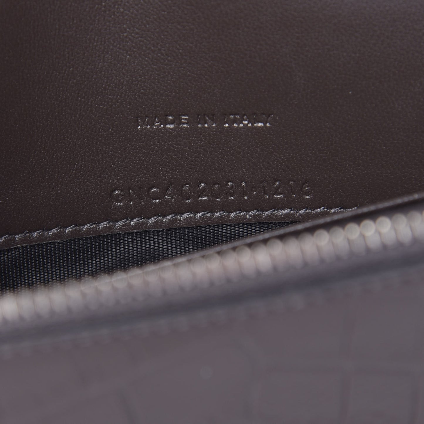 Calfskin Crocodile Embossed Monogram Chain Wallet Dark Anthracite