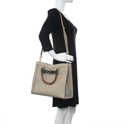Gucci Wonka Grain Calfskin Medium Diana Tote Bag Oatmeal Vintage Green 2 of 16