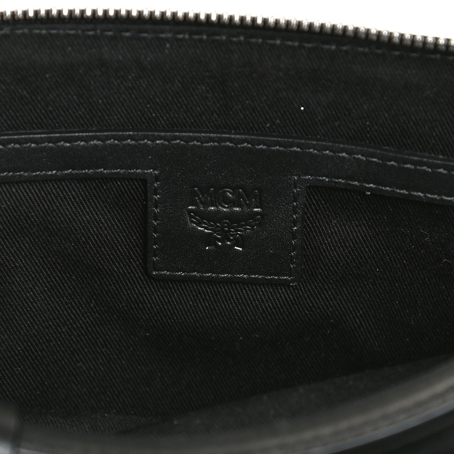 Calfskin Logo Embossed Crossbody Black